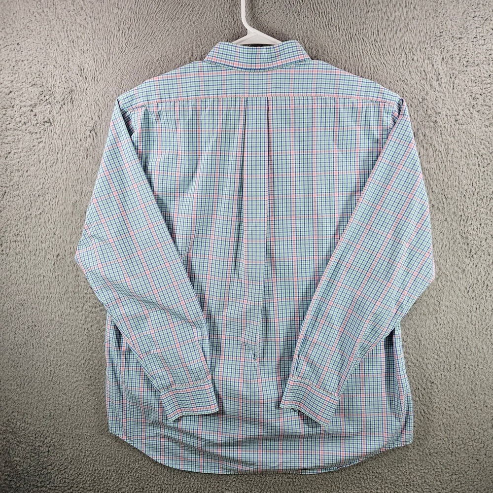 Vineyard Vines Slim Fit Whale Shirt Mens XL Pink Blue Green Plaid Button Down - Picture 6 of 9